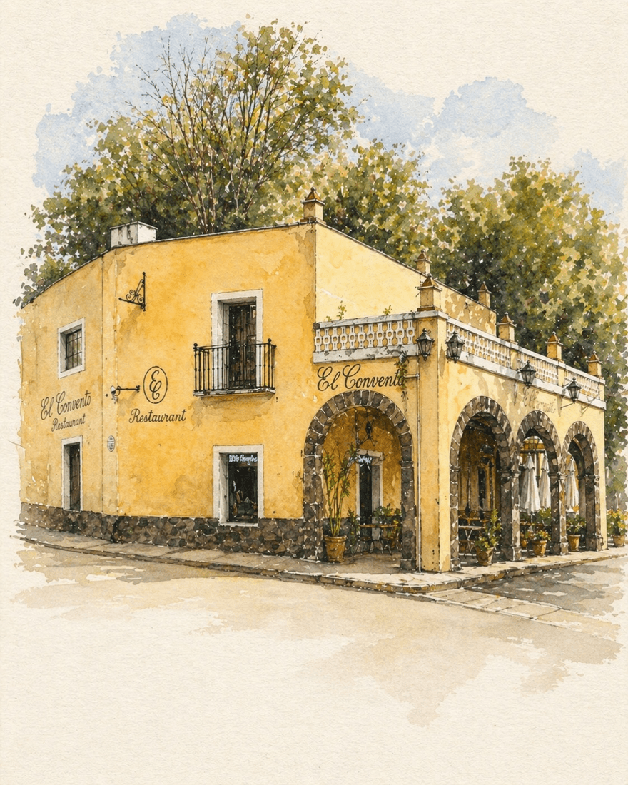 Acuarela del Convento de Coyoacán