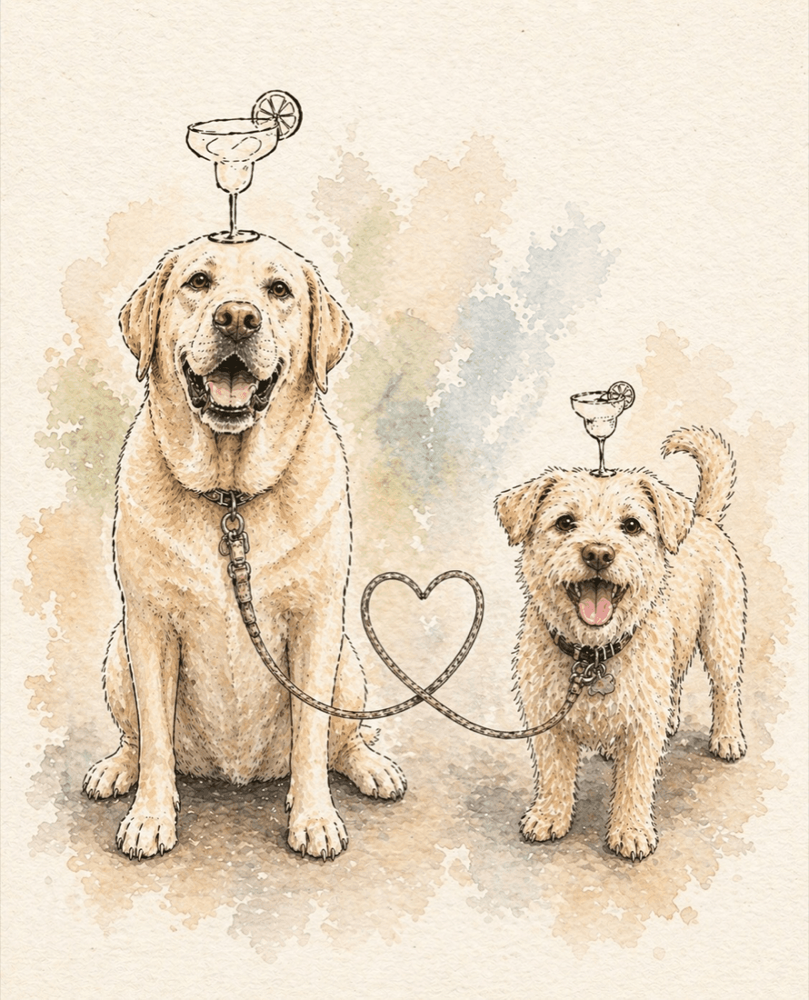 Acuarela de perritos para donativo